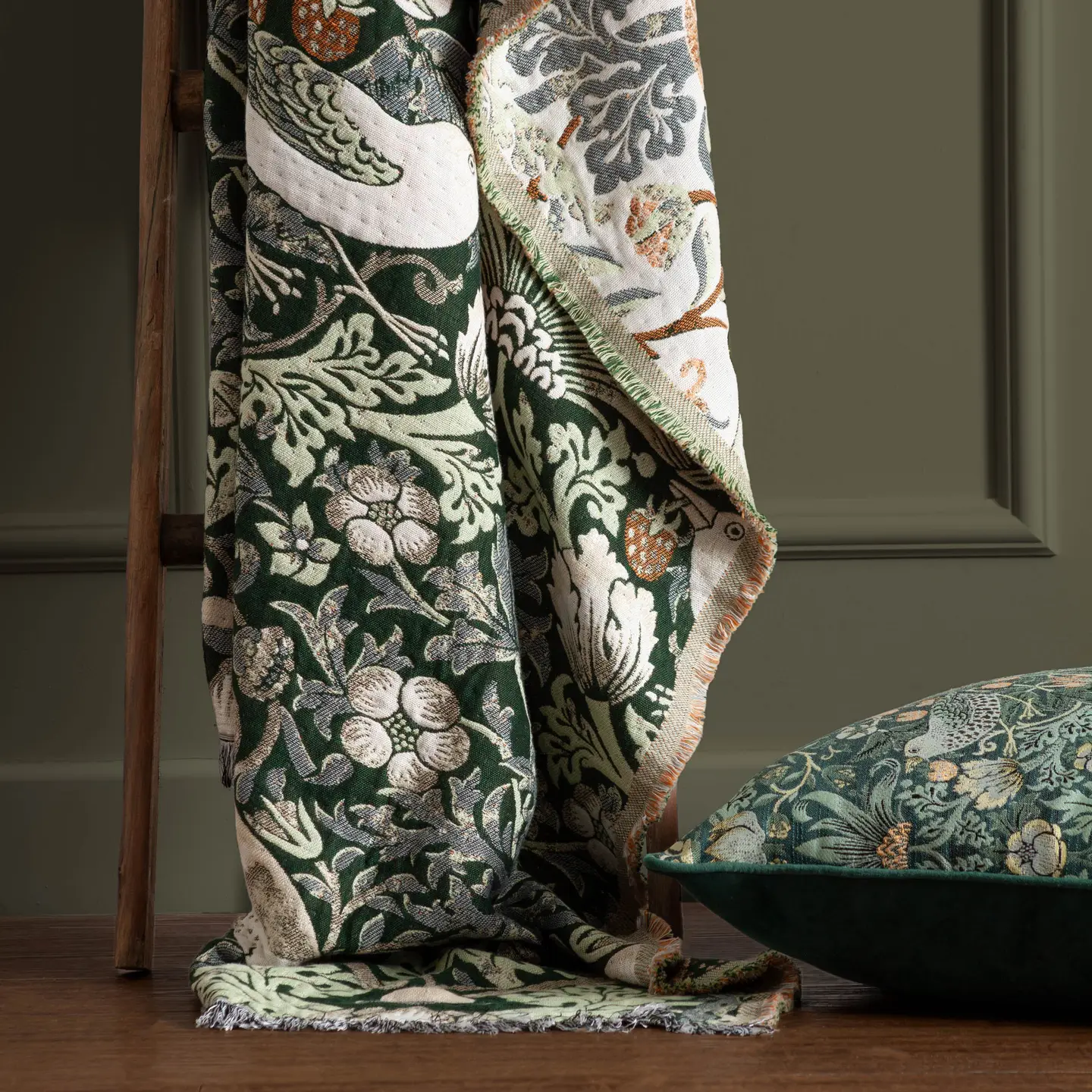 Coperta Jacquard - "Ladro di Fragole" (William Morris), foto 4