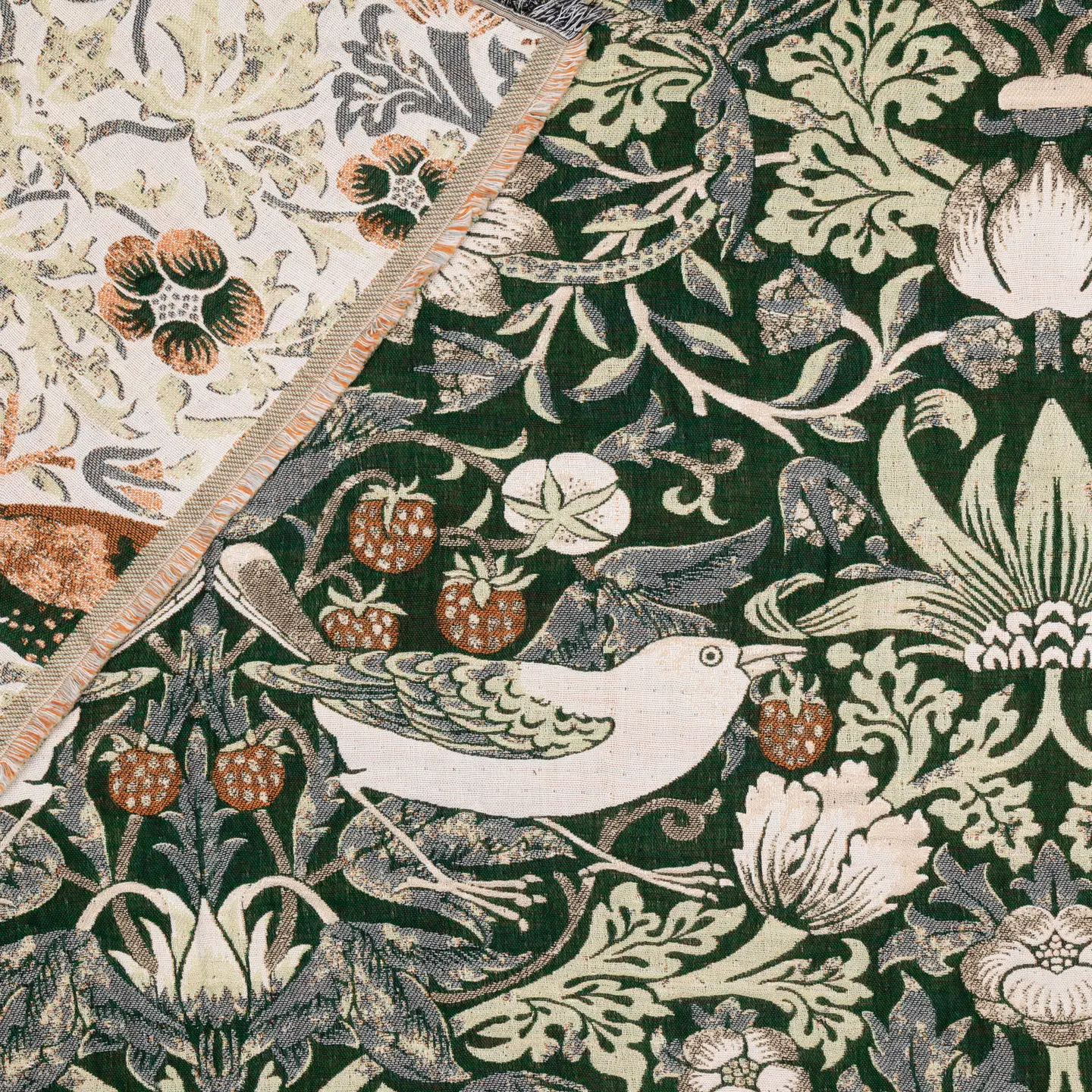 Coperta Jacquard - "Ladro di Fragole" (William Morris), foto 7