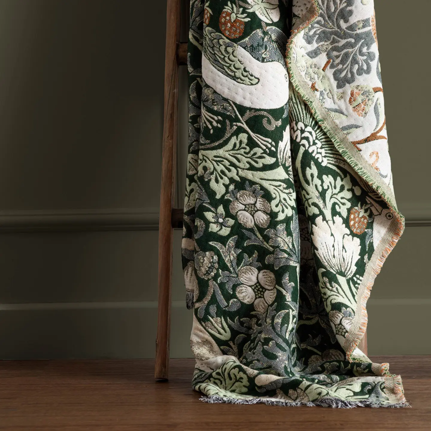 Coperta Jacquard - "Ladro di Fragole" (William Morris), foto 8